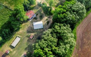 An aerial view of McKenzie Farm in Boulder