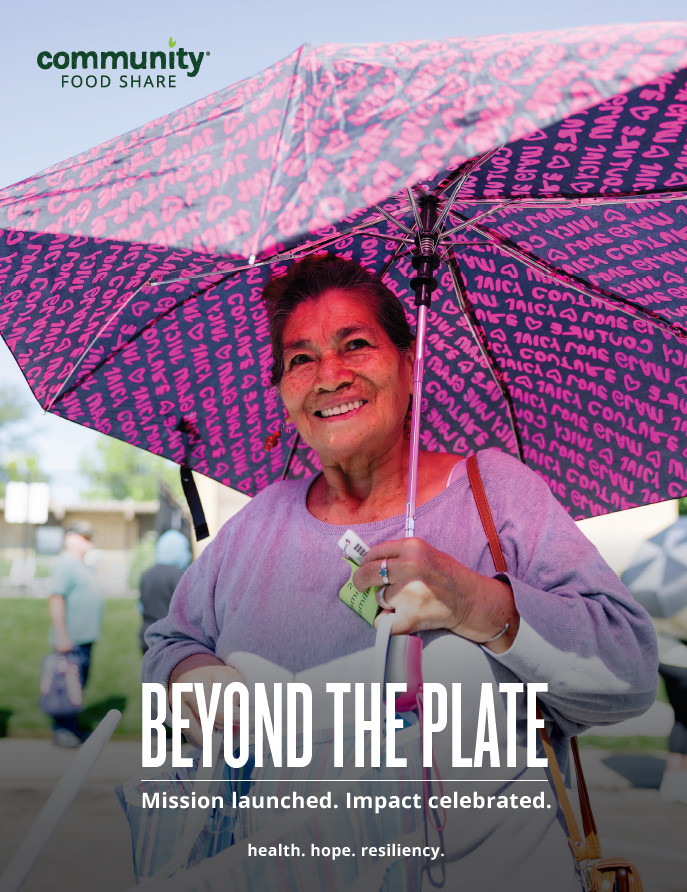 Community Food Share’s Spring 2024 Newsletter’s front page.