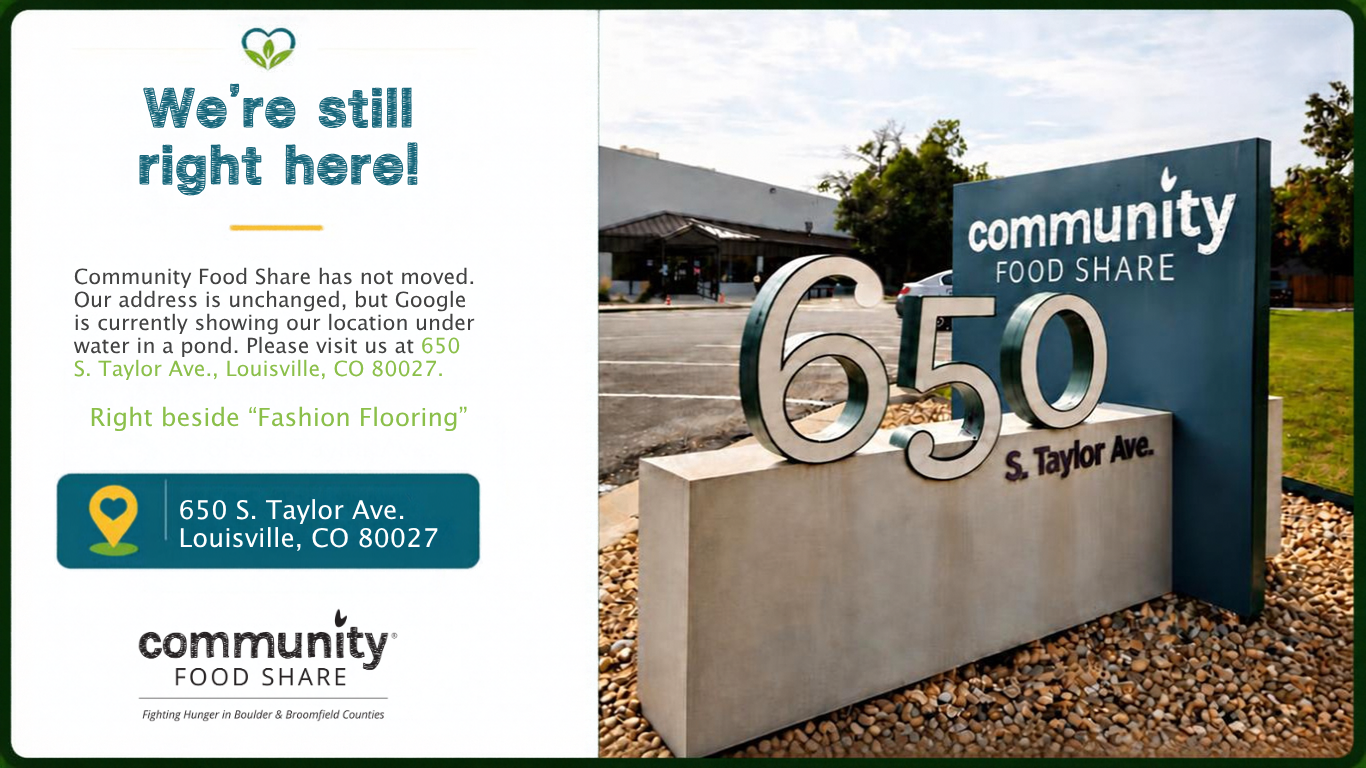 Community Food Share Address Pop-Up Image
